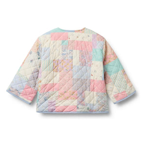 Wheat - Organic Cotton Quilted Jacket with Inaja Piece | Light blue