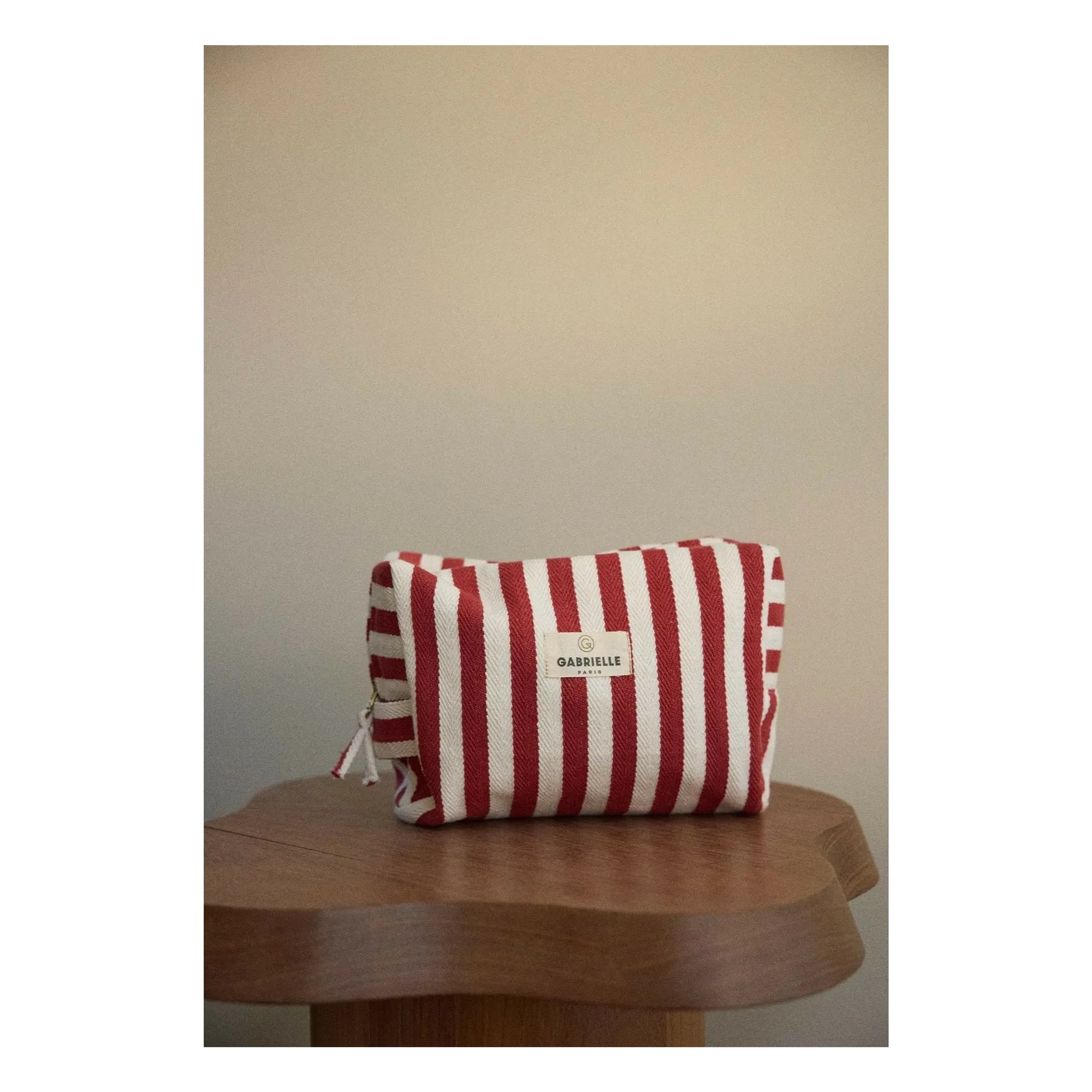 Gabrielle Paris - Striped Toiletry Bag | Red