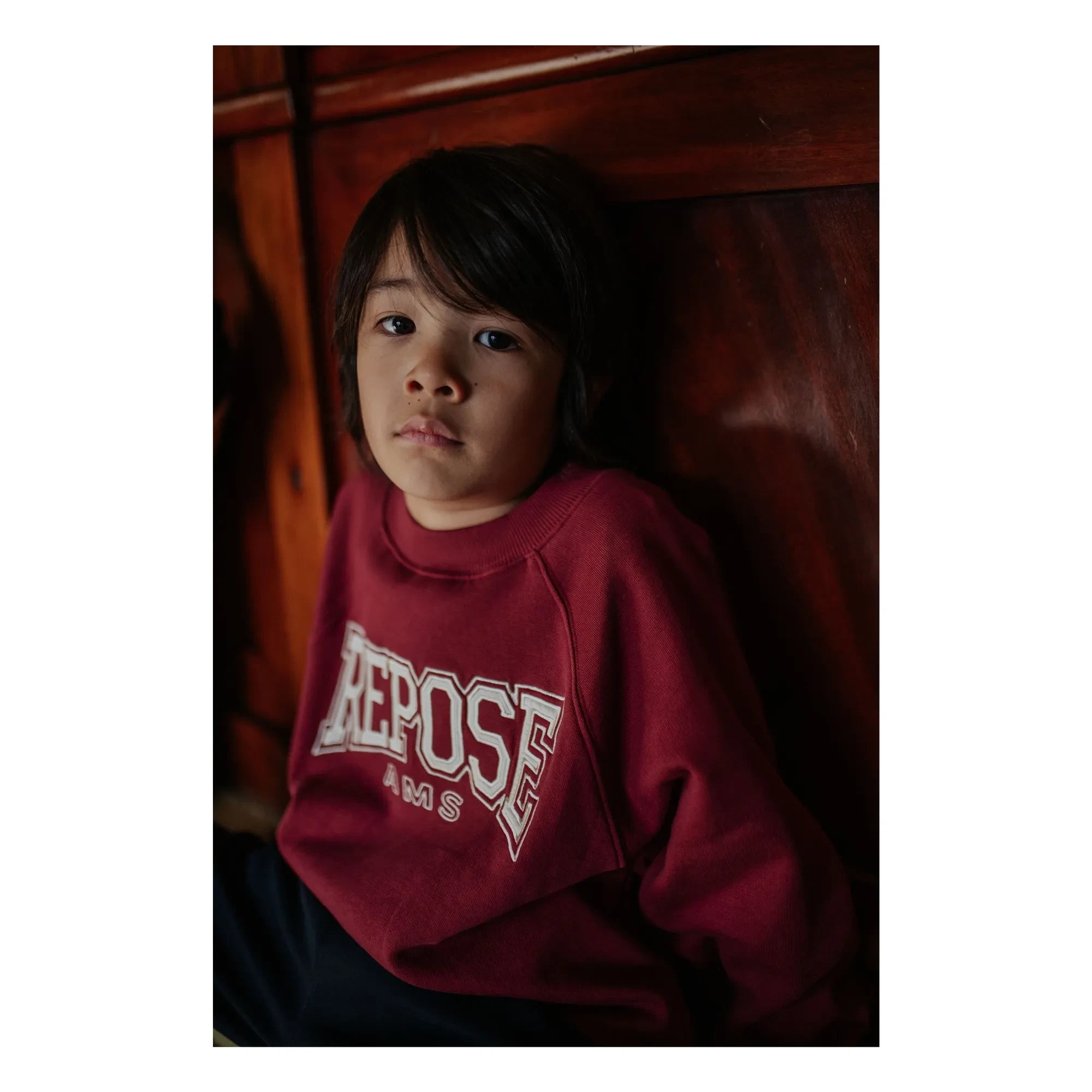 Repose AMS - Organic Cotton Raglan Sweatshirt | Burgundy