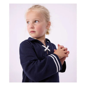 Petit Bateau - Lace Collar Dress | Navy Blue