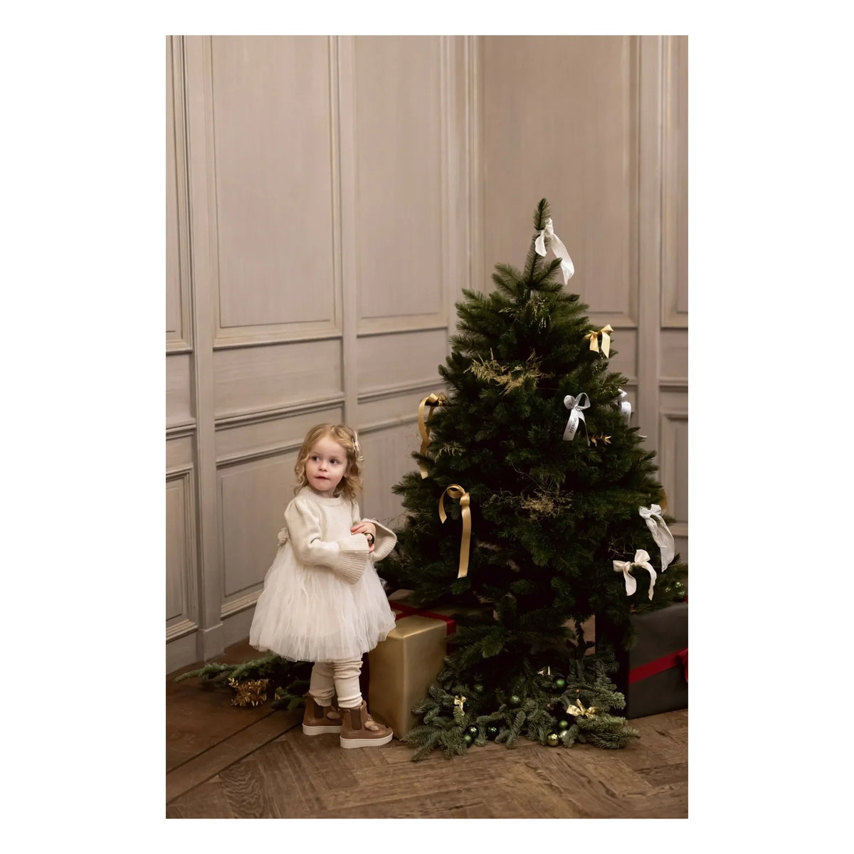 Donsje - Paulien Dual-Material Dress | Chalk