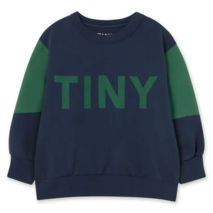 Tinycottons - Organik Pamuk Renk Bloklu Sweatshirt | Lacivert