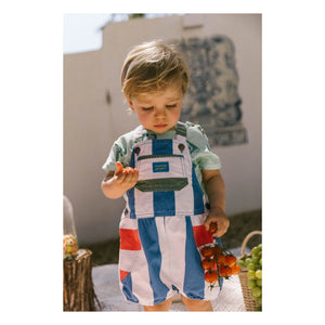 Favorite People - Striped Capri Romper | Blue