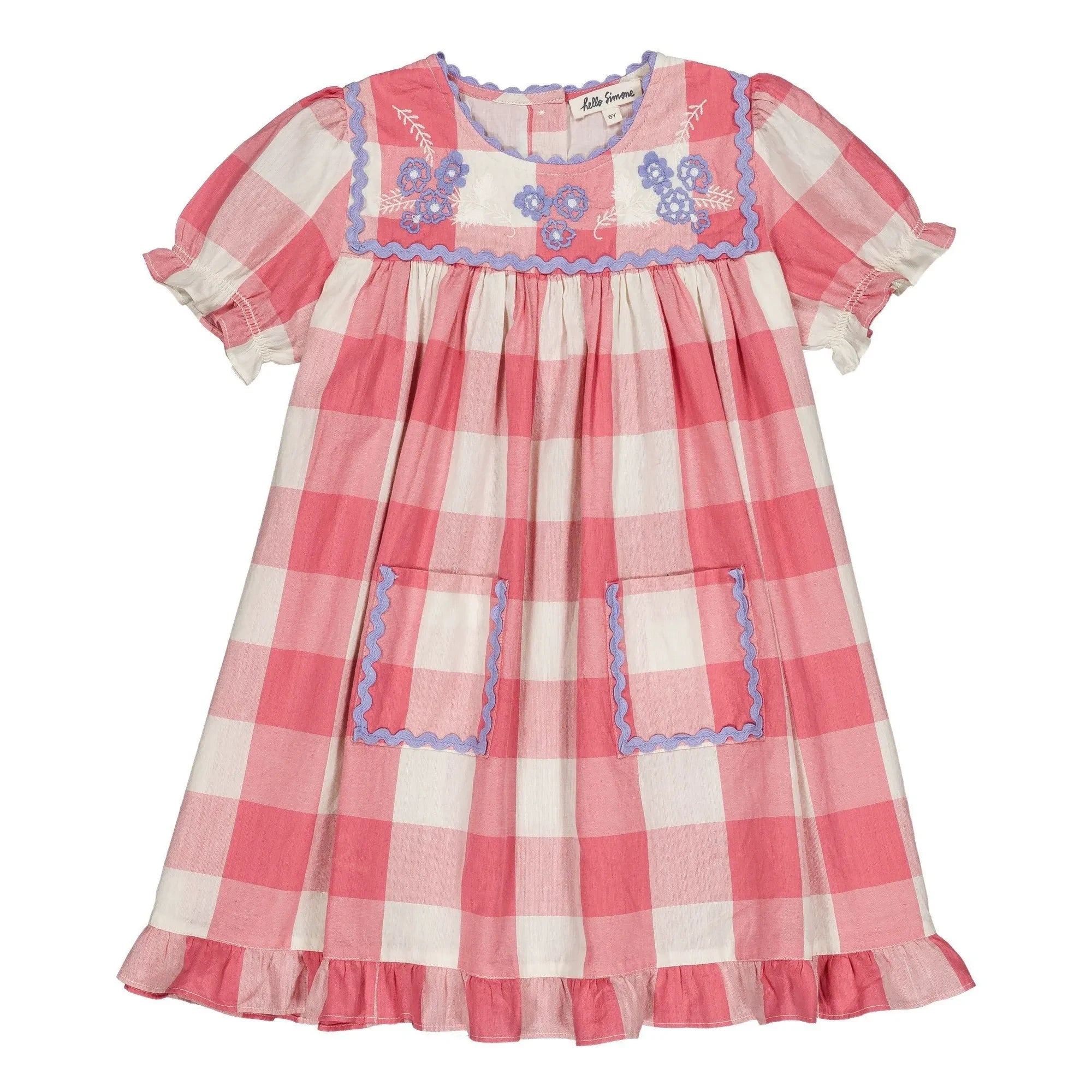 Hello Simone - Louisette Checked Dress | Pink