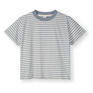 Gray Label - Oversized Striped Organic Cotton T-Shirt | Ice Blue