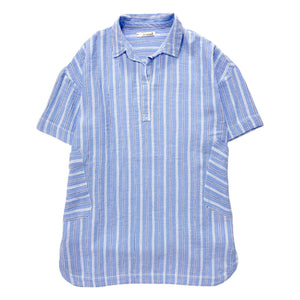 Sunchild - Cadaques Striped Organic Cotton Shirt Dress | Blue