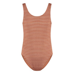 Beachlife - Recycled Fiber Striped Swimsuit | Caramel