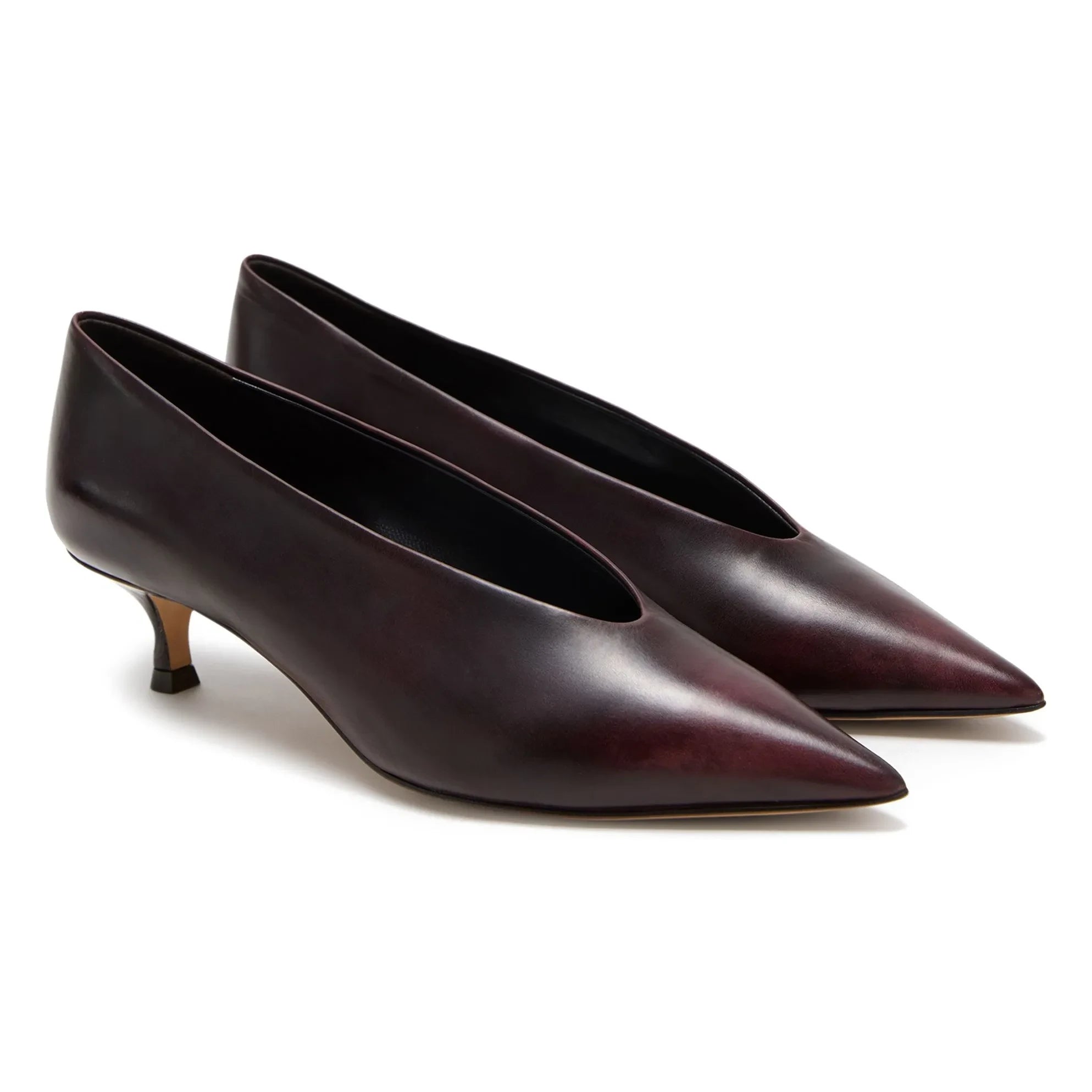 Le Monde Beryl - Kitten Leather High Heels | Burgundy
