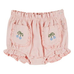 Emile et Ida - Embroidered Ruffled Bloomer | Light Pink