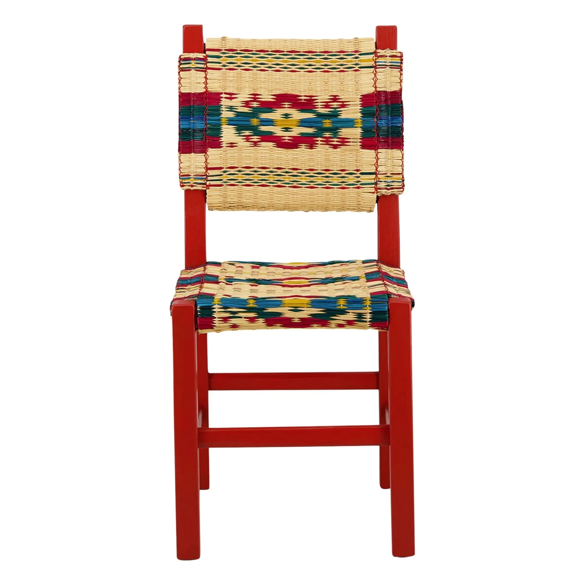 House of Capricorn - Coruche Rush-Woven Seat Chair | Red