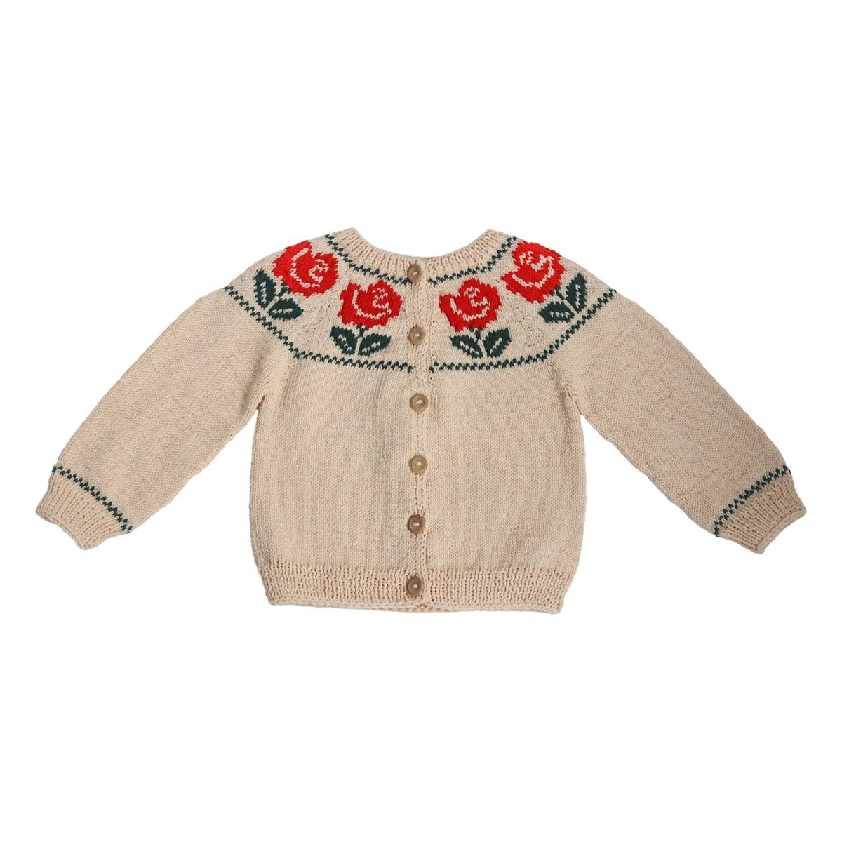 Kalinka - Pink Merino Wool Cardigan | Beige