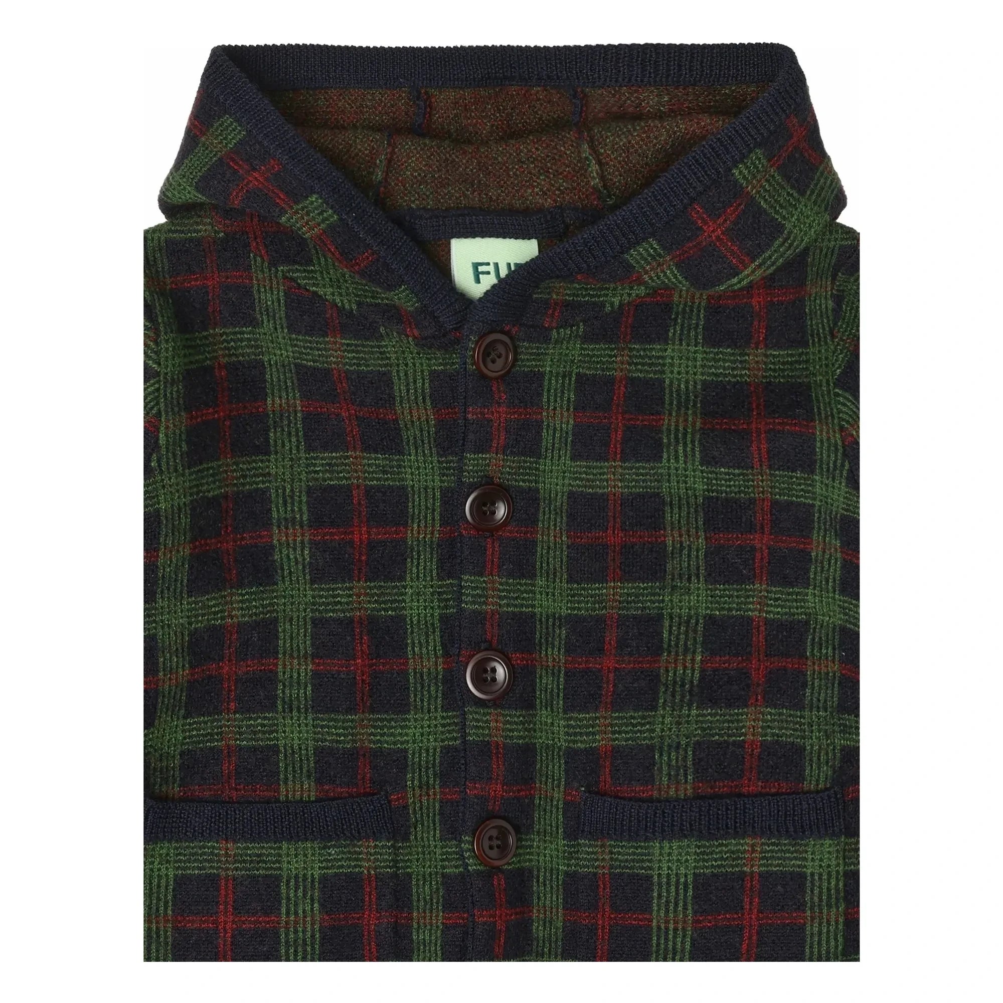 FUB - Green Checked Merino Wool Baby Jacket