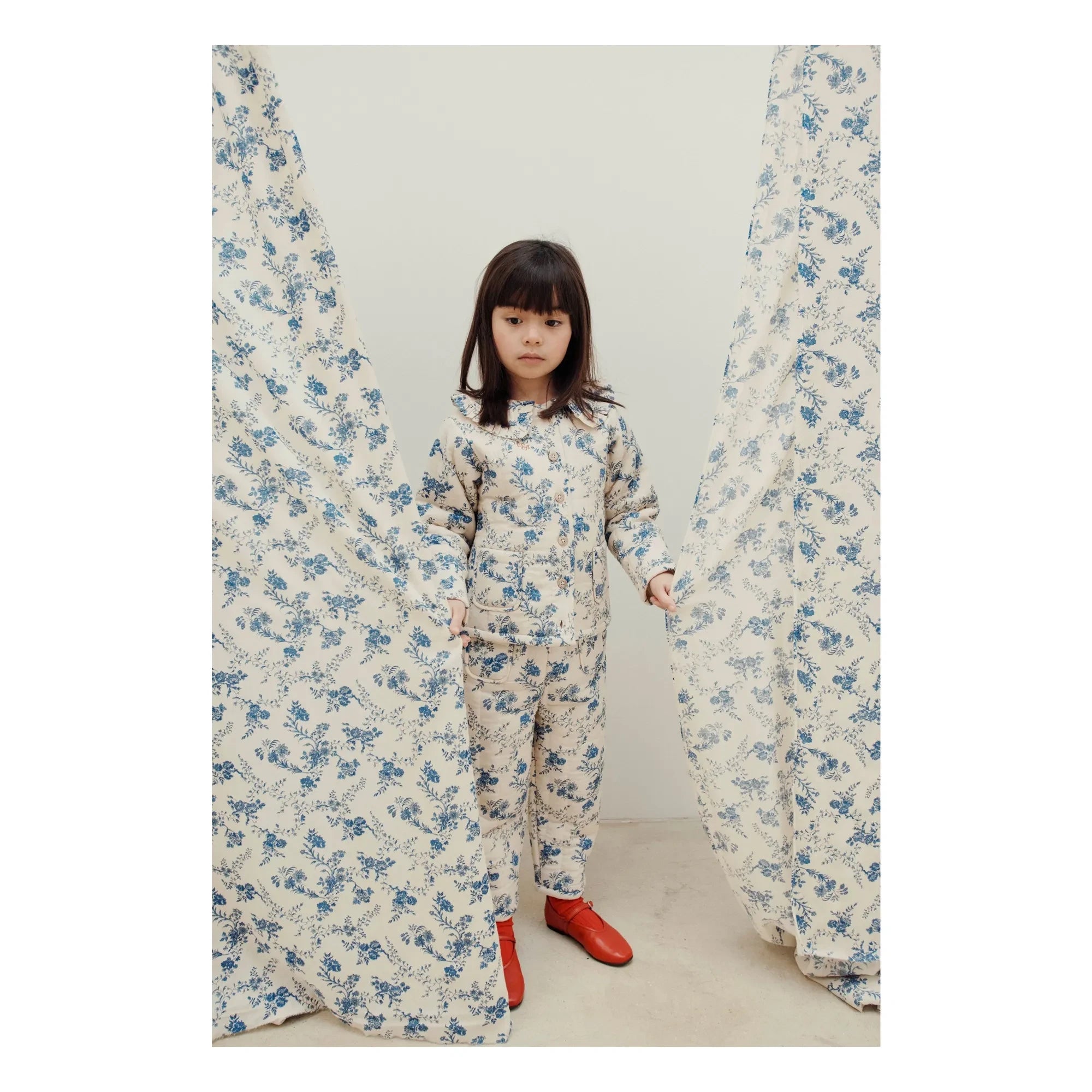 Emile et Ida - Floral Pattern Quilted Pants | Ecru