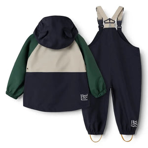 Liewood - Manu Colorblock Rain Set Made from Recycled Fibers | Dark green