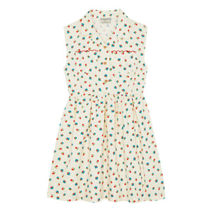 The Campamento - Mi-Long Floral Dress | Ecru