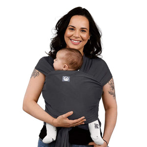 Gaia Stretchy Baby Wrap Carrier - Organic Cotton - Graphite-Baby Carriers- | Natural Baby Shower