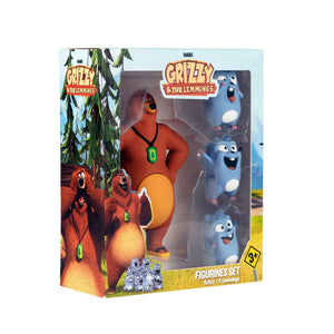 Grizzy and the Lemmings - 4 Piece Figure Toy Set