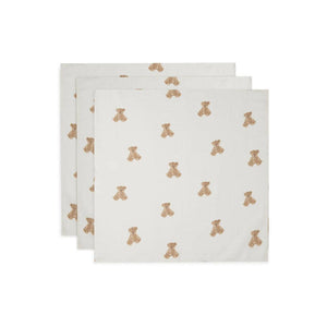 Jollein Muslin Cloth (3pack) - Teddy Bear-Muslin Squares-Teddy Bear- | Natural Baby Shower