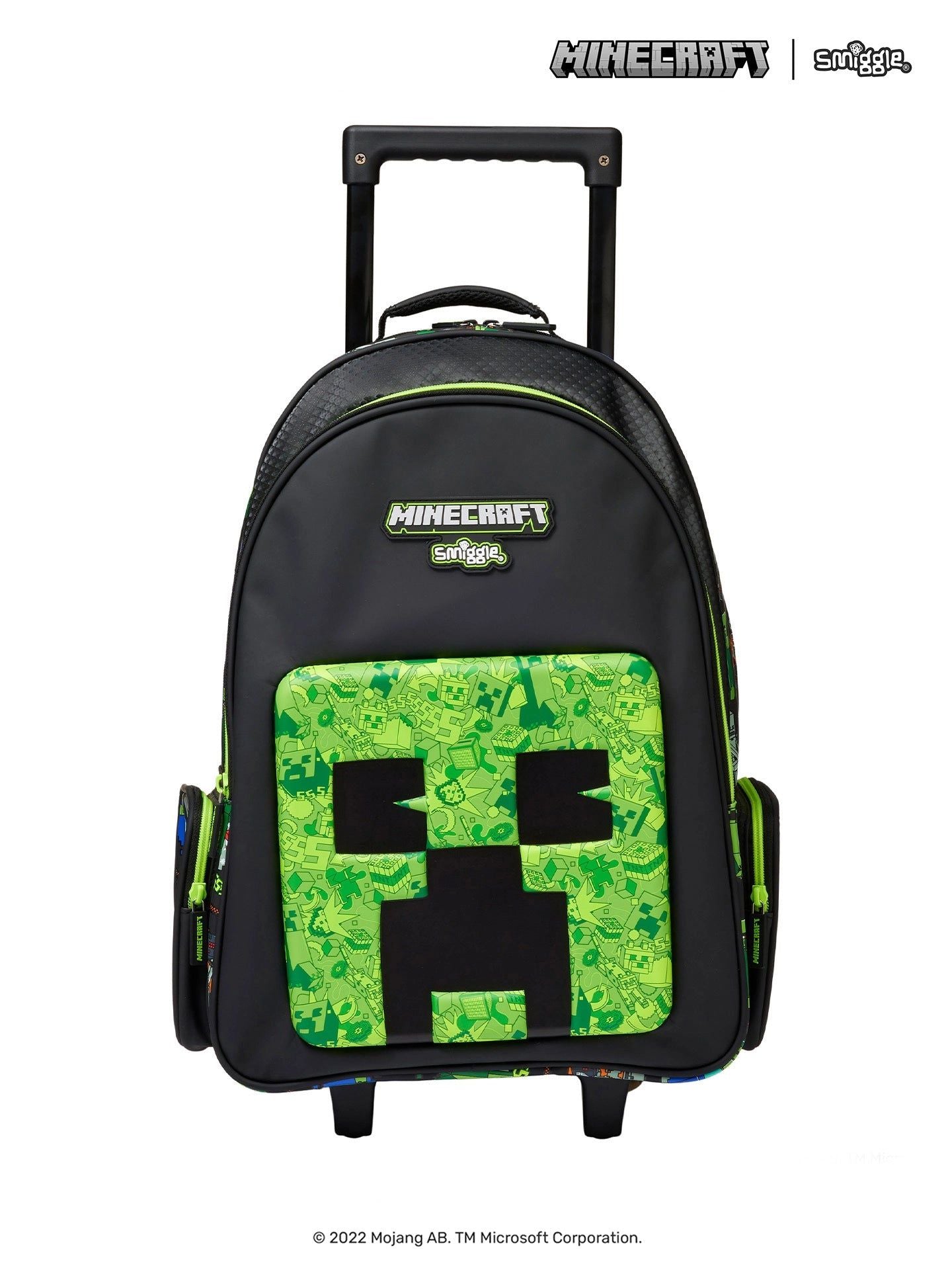 Smiggle - Minecraft Çekçekli Işıklı Tekerlekli Çanta-Dinossi