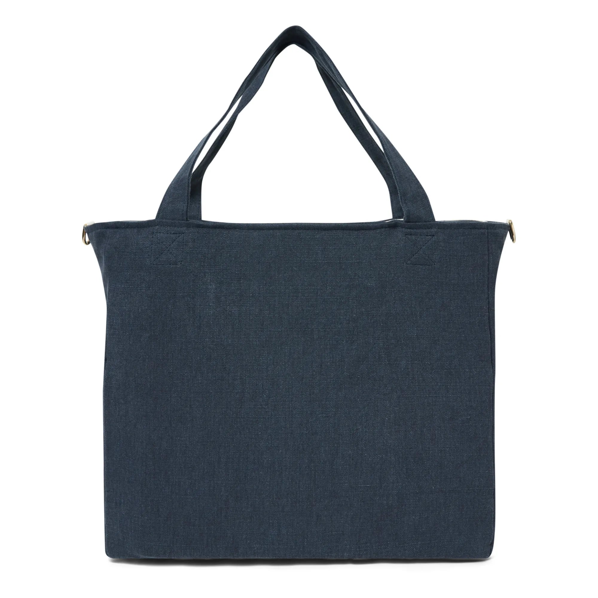 Adorna - Linen Zippered Bag | Navy Blue