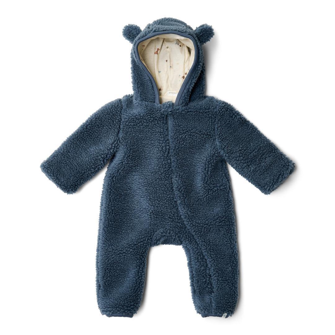 Little Dutch Teddy One-Piece Suit - Stone Blue-Bodysuits-Stone Blue-3-6m | Natural Baby Shower