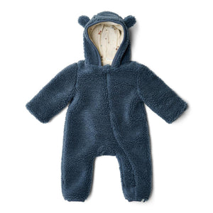 Little Dutch Teddy One-Piece Suit - Stone Blue-Bodysuits-Stone Blue-3-6m | Natural Baby Shower