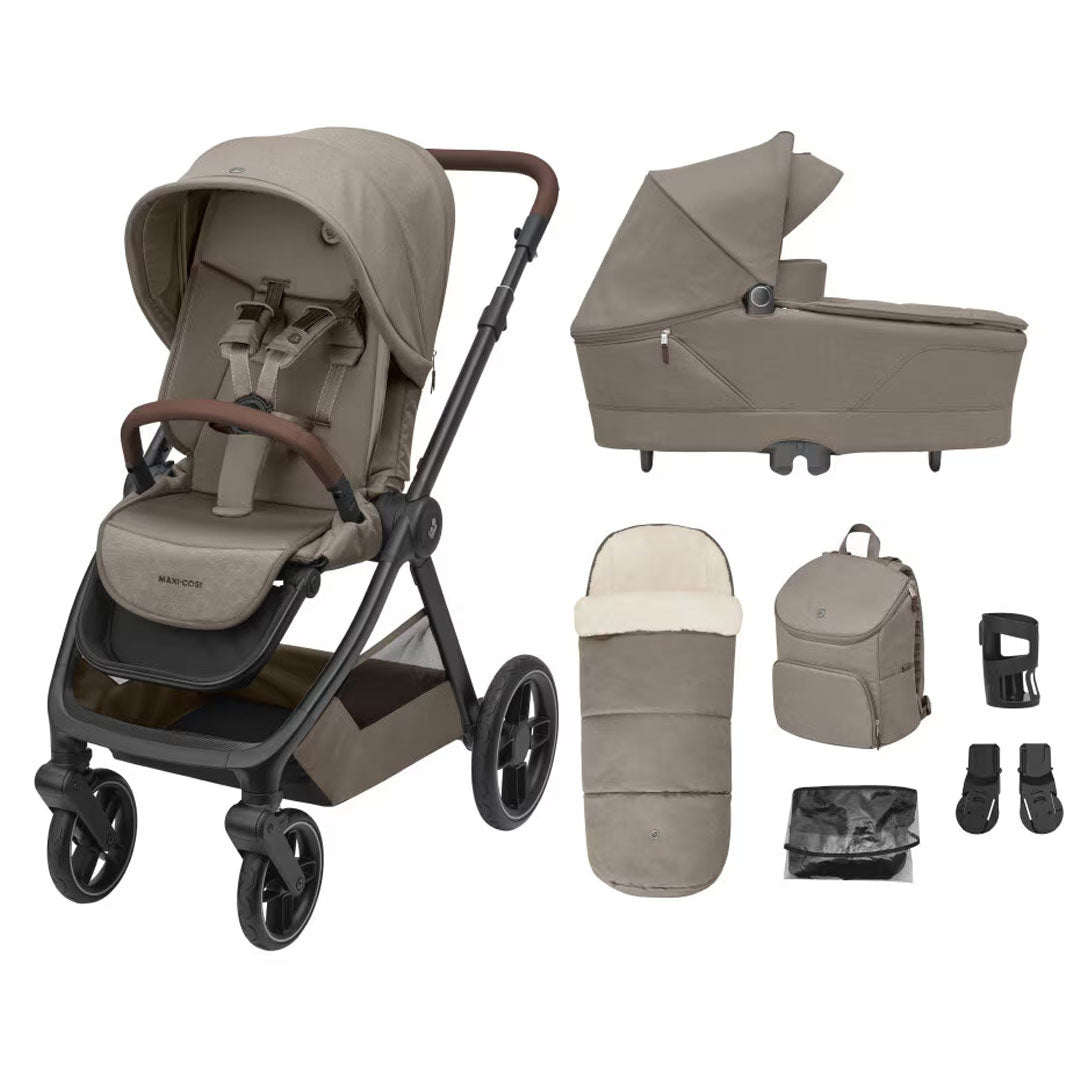 Maxi-Cosi Oxford+ 7-Piece Essentials Bundle-Stroller Bundles-Twillic Truffle- | Natural Baby Shower