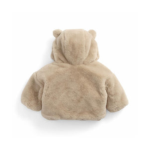 MORI Faux Fur Bear Hooded Jacket - Beige-Coats-Beige-0-3m | Natural Baby Shower