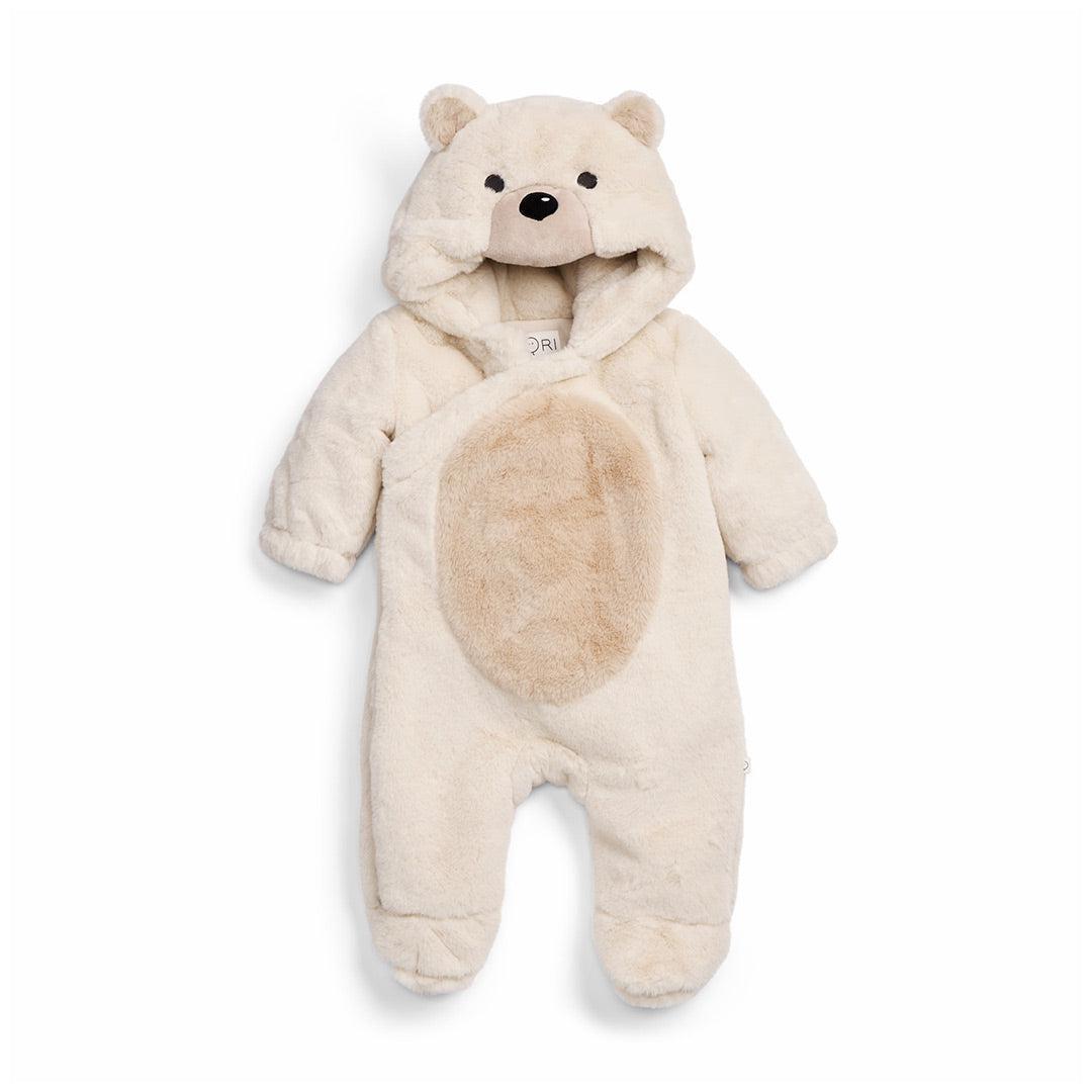 MORI Faux Fur Polar Bear Pramsuit - Ecru-Pramsuits-Ecru-0-3m | Natural Baby Shower