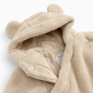 MORI Soft Borg Pramsuit - Taupe-Pramsuits-Taupe-0-3m | Natural Baby Shower