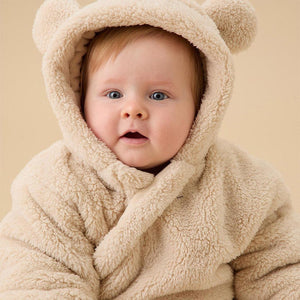 MORI Soft Borg Pramsuit - Taupe-Pramsuits-Taupe-0-3m | Natural Baby Shower