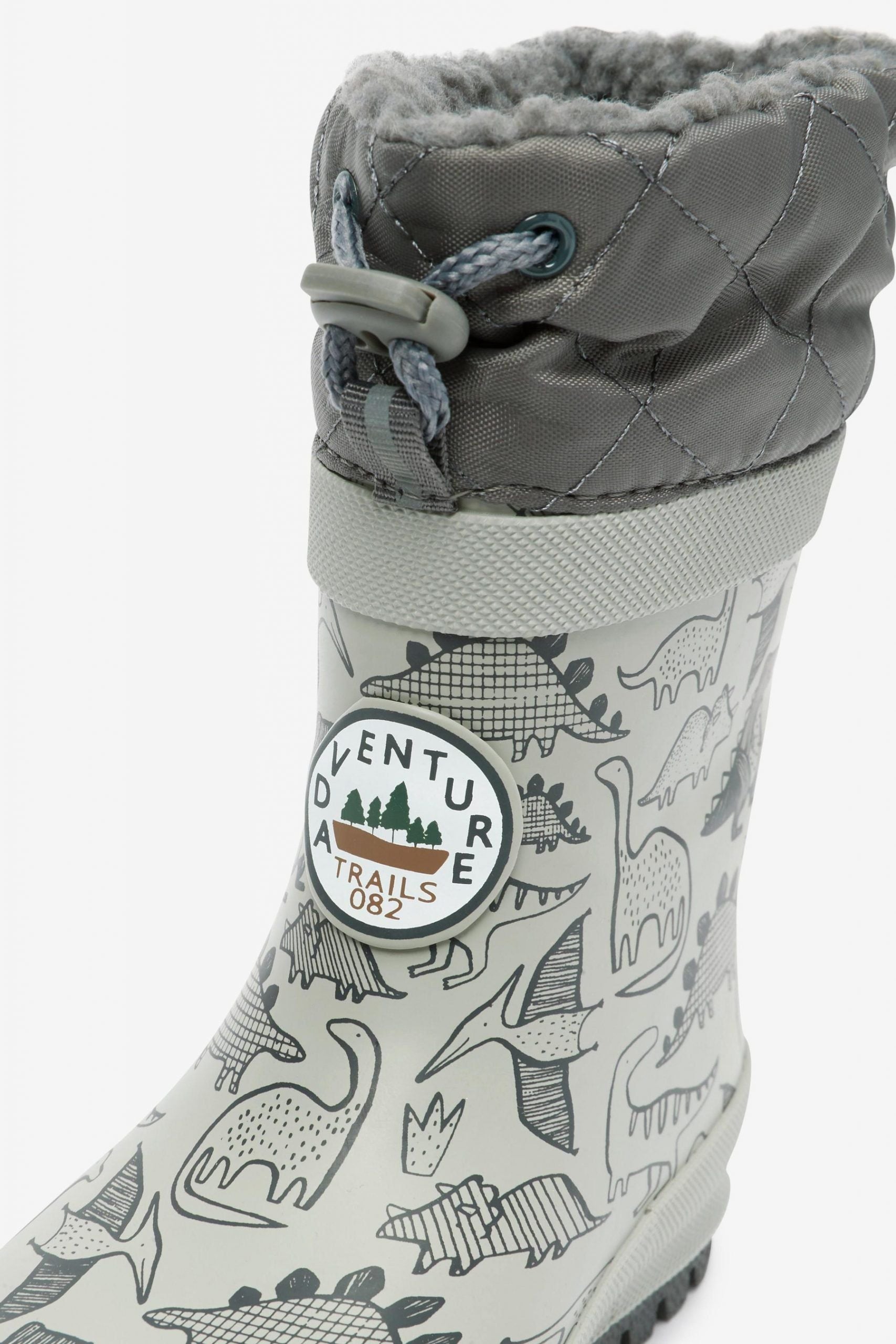 Next - Boy Gray Fur Dinosaur Winter Boots - 29