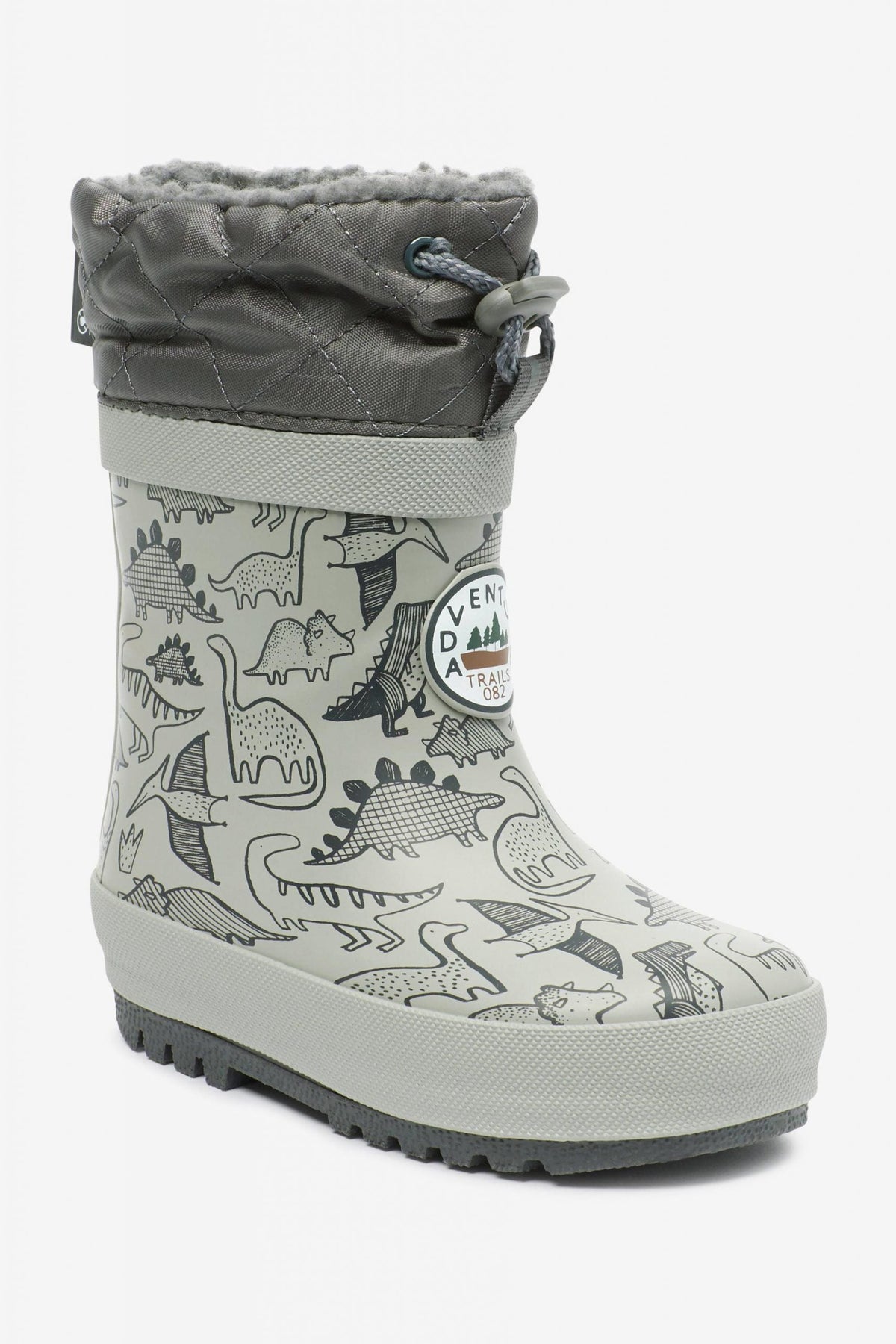 Next - Boy Gray Fur Dinosaur Winter Boots - 33