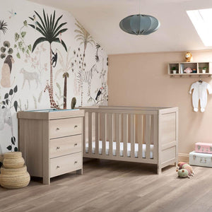 Obaby Nika 2 Piece Room Set - Aspen-Nursery Sets-Aspen-Cot Bed | Natural Baby Shower