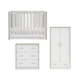 Obaby Nika Mini 3 Piece Room Set - Grey Wash + White-Nursery Sets-Grey Wash & White-No Mattress | Natural Baby Shower