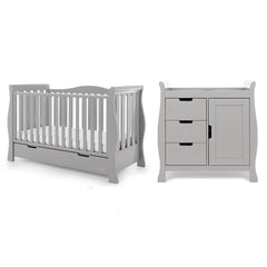 Obaby Stamford Luxe 2 Piece Room Set - Warm Grey-Nursery Sets- | Natural Baby Shower