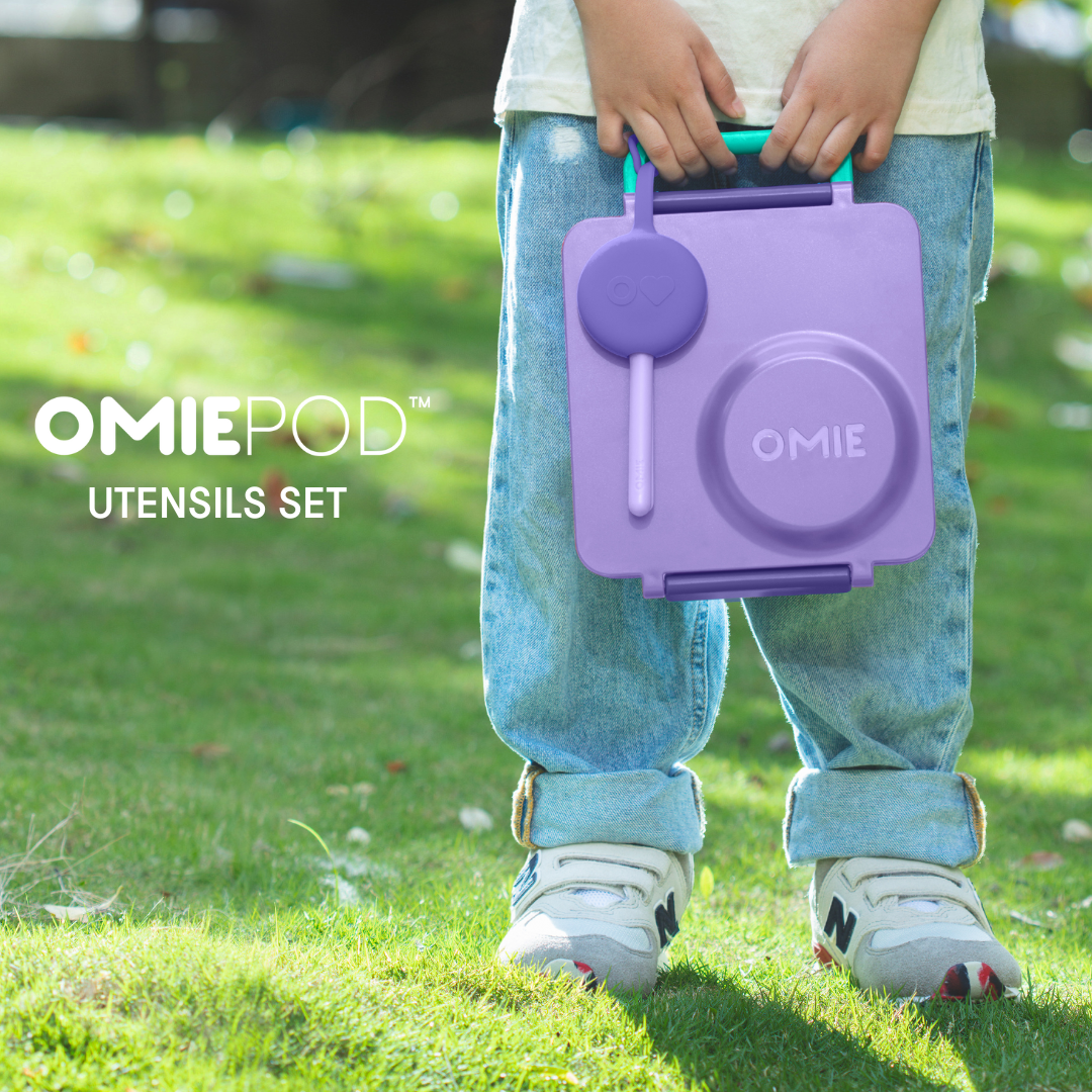 Omiebox - OmiePod Purple Silicone Fork and Spoon Set