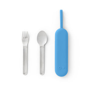Omiebox - OmiePod UP Azure Silicone Fork and Spoon Set