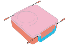 OmieBox - Spare Part: Light Blue Latch and Hinge Pin 1 Piece