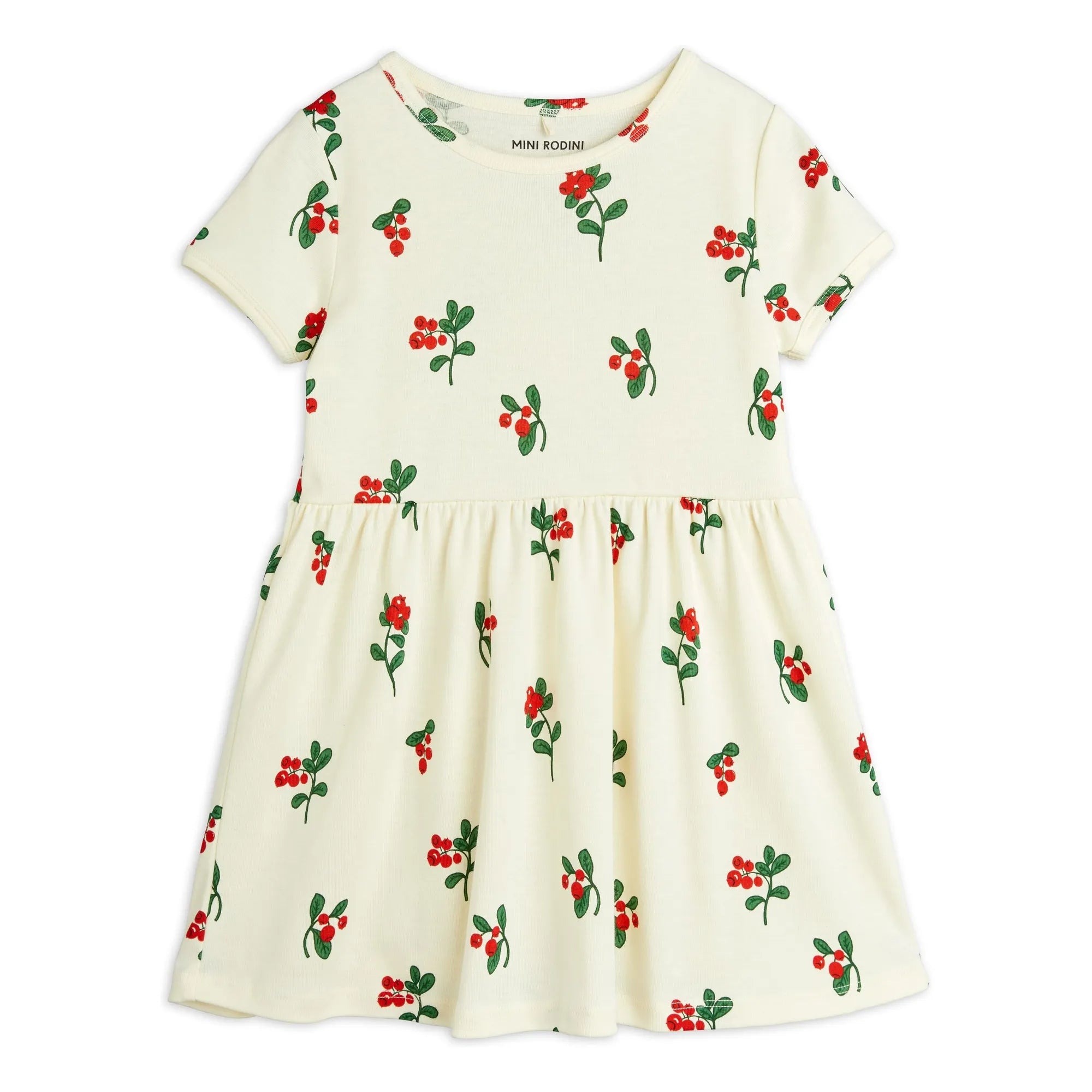 Mini Rodini - Organic Cotton Flower Dress | Ecru