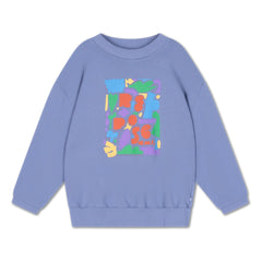 Repose AMS - Oversized Sweat Cozydrop Logo Graphic Organic Cotton | Gray-Blue