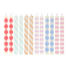 Meri Meri - Patterned Candles - Set of 12