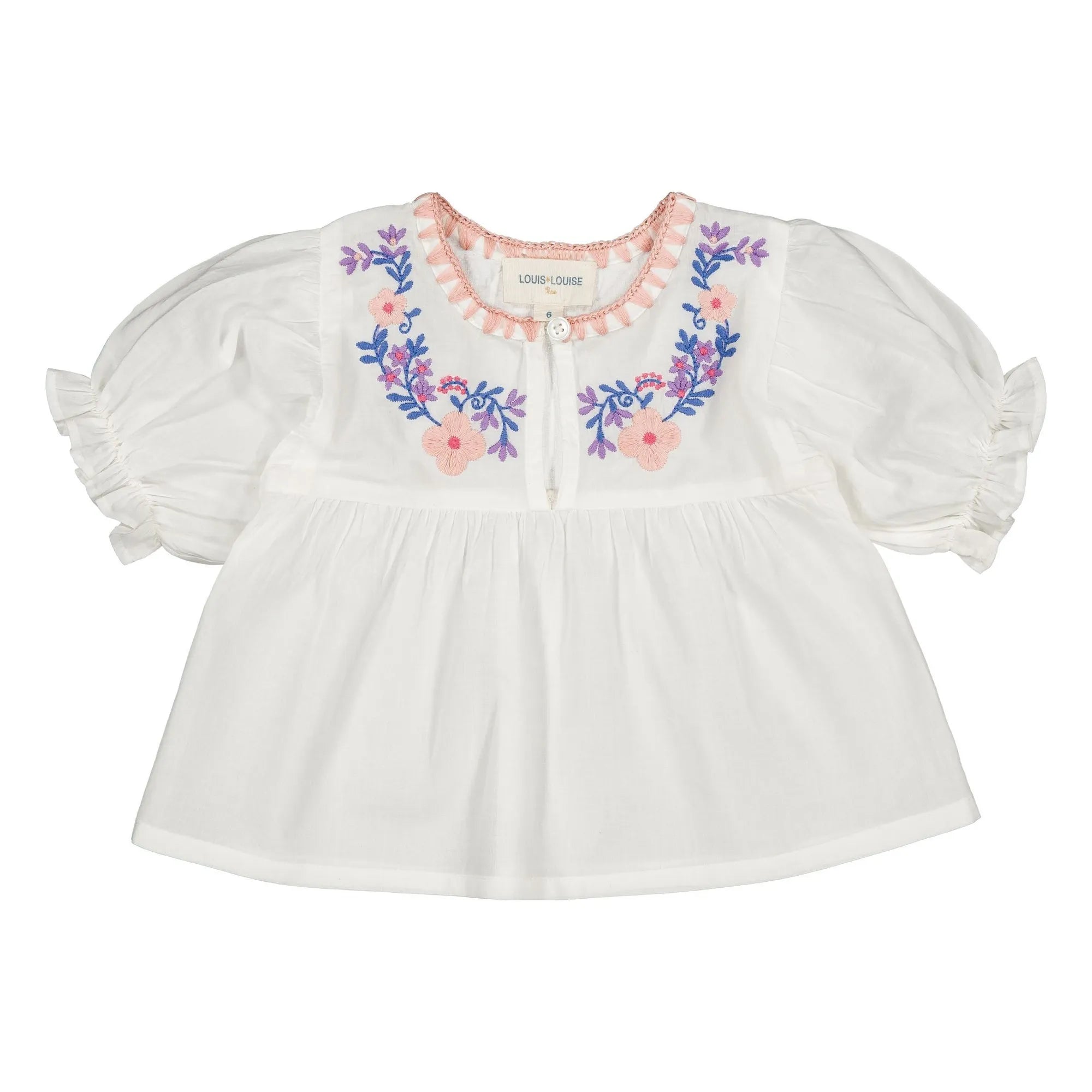 Louis Louise - Pooni Embroidered Blouse | White