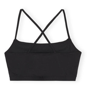 Ganni - Recycled Material Active Sports Bra | Black