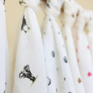 Rosa & Blue Muslin Squares - Safari - 3 Pack-Muslin Squares-Safari- | Natural Baby Shower