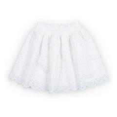 the new society - Sakura Embroidered Skirt | White