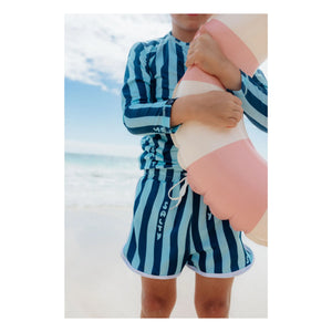 Beach & Bandits - Salty Stripes Trunk UV Protective Swimsuit Shorts | Navy Blue