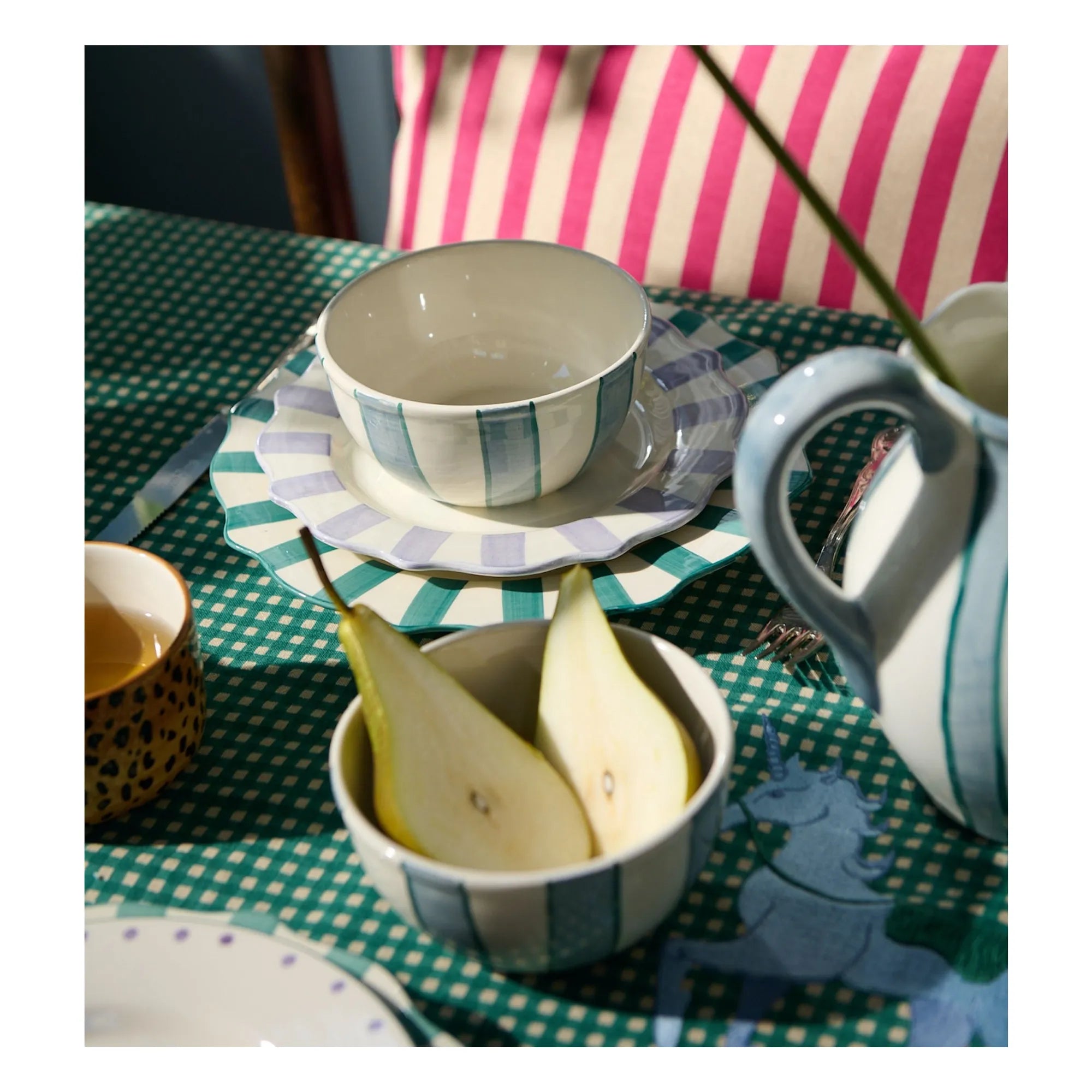 Anna + Nina - Sliced Dinner Plate | Green