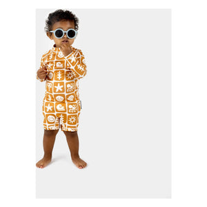 Beach & Bandits - Sea Smiley Recycled Fiber UV Protection Romper | Terracotta