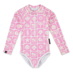 Beach & Bandits - Sea Smiley UV Protective Swimsuit Made from Recycled Fibers | Pink